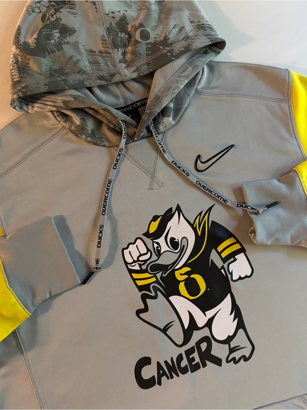 Nike Oregon Ducks Stomp Out Cancer Hoodie Men L Doernbecher College Sweatshirt